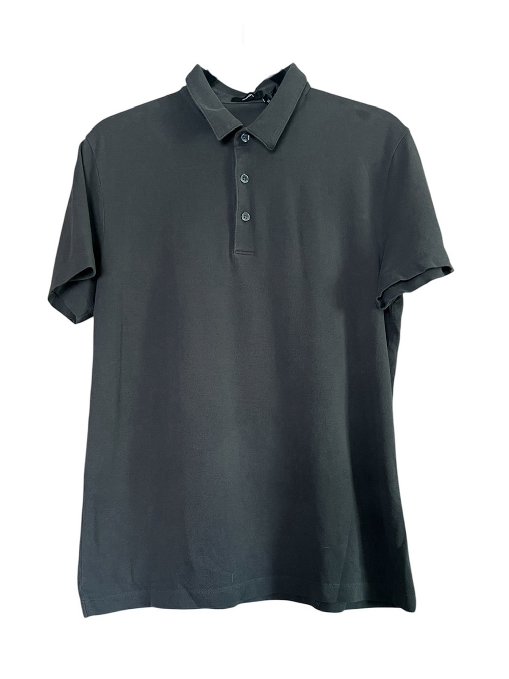 Theory Charcoal Pima Cotton Polo Shirt M Quiet Luxury Minimal